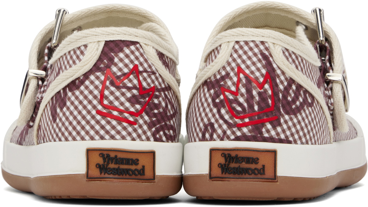 Vivienne Westwood Red & White Animal Gym Bar Ballerina Flats