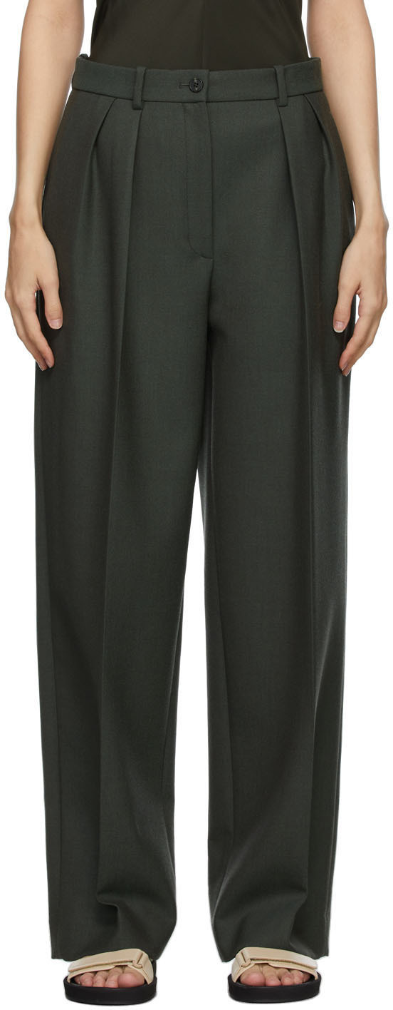 The Row Grey Wool Igor Trousers The Row