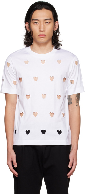 Photo: Simone Rocha SSENSE Exclusive White Heart Cutout T-Shirt