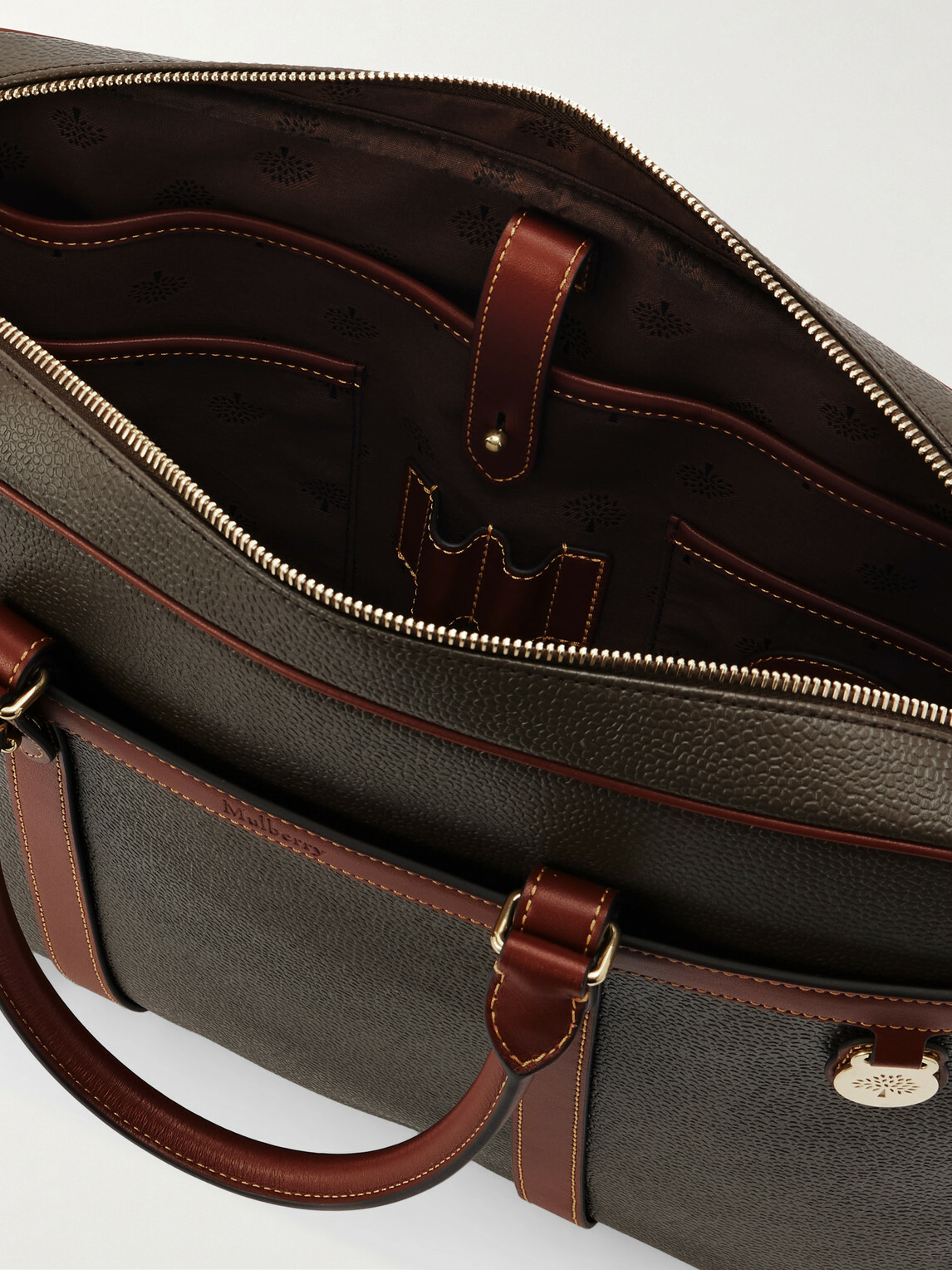 Mulberry - Heritage Leather-Trimmed Scotchgrain Briefcase