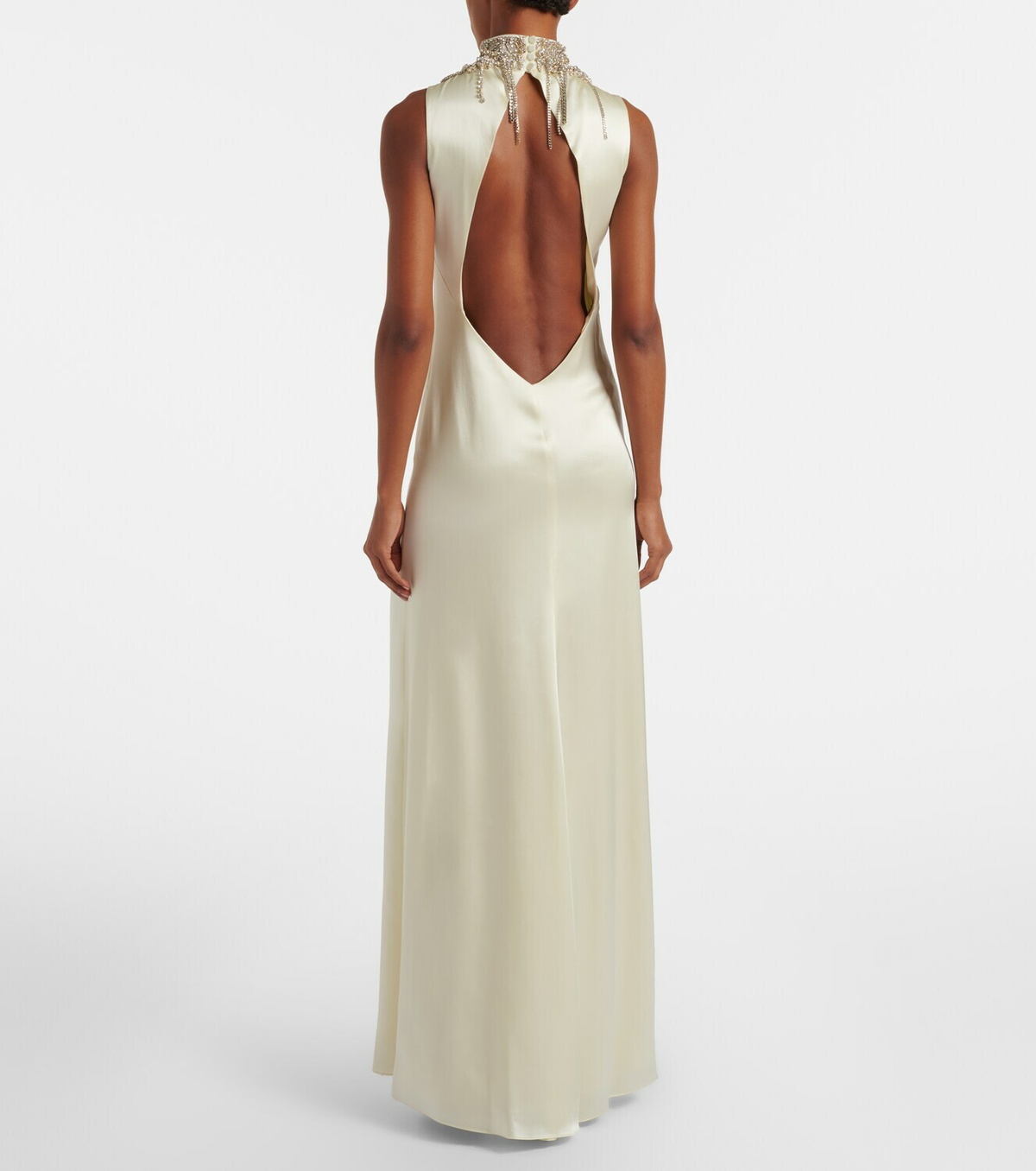 McQueen Embellished satin gown