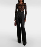 Saint Laurent Open-knit bodysuit