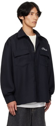 Rhude Black Boxy LS Work Shirt