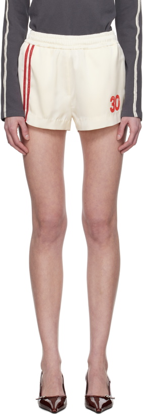 Photo: Kijun Off-White Line Satin Shorts