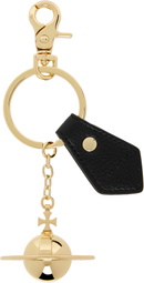 Vivienne Westwood Black & Gold 3D Orb Keychain