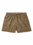 Frescobol Carioca - Straight-Leg Short-Length Printed Swim Shorts - Brown