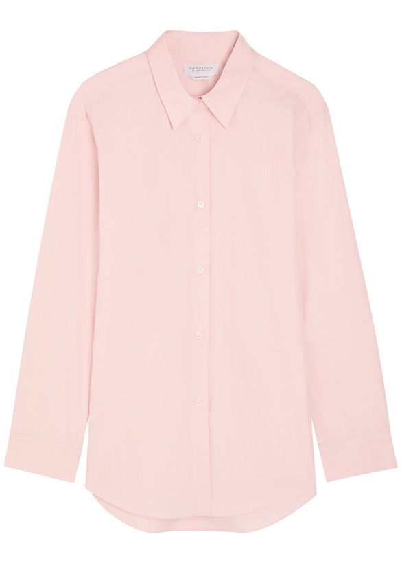 Photo: Gabriela Hearst Reyes Logo-embroidered Cotton-poplin Shirt Light Pink