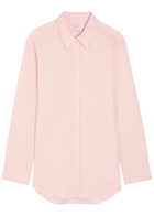 Gabriela Hearst Reyes Logo-embroidered Cotton-poplin Shirt Light Pink
