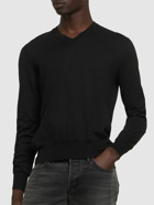 TOM FORD - Superfine Cotton V-neck Sweater
