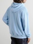 POLITE WORLDWIDE® - Logo-Print Hemp and Cotton-Blend Jersey Hoodie - Blue