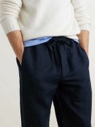 Saman Amel - Straight-Leg Linen Trousers - Blue