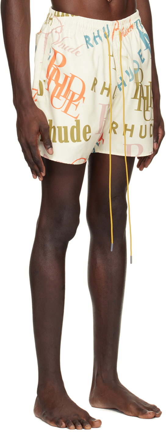 Rhude Off-White Mash-Up Swim Shorts