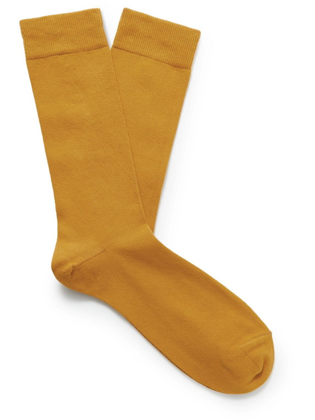 Photo: Sunspel - Stretch Cotton-Blend Socks - Yellow