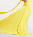 Alex Perry Caped one-shoulder satin gown