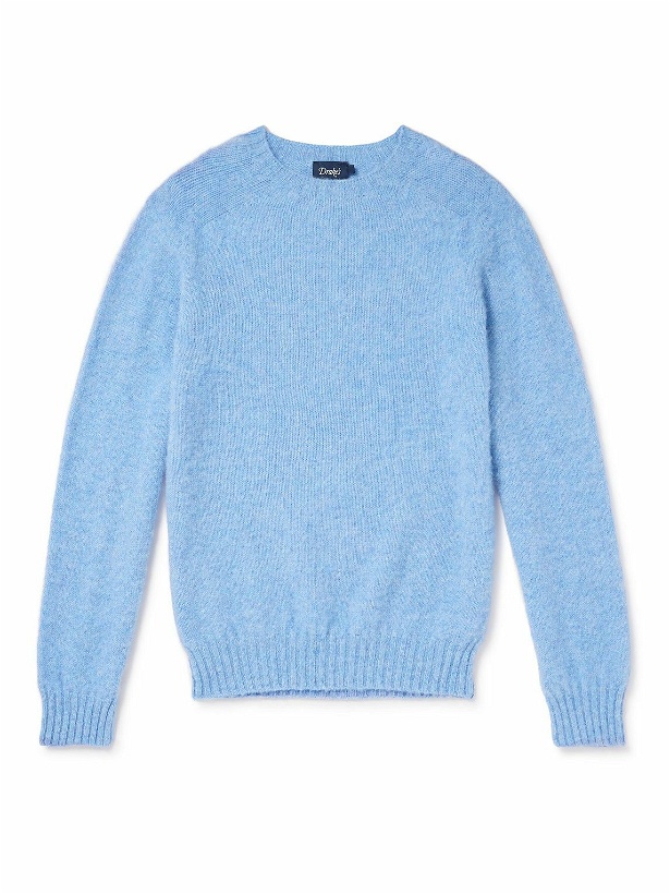 Photo: Drake's - Brushed Shetland Wool Sweater - Blue
