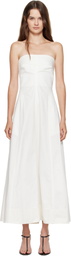 St. Agni Off-White Sculpted Cotton Strapless Midi Dress