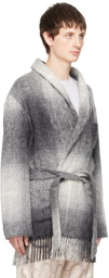 Agnona Gray Fringe Robe
