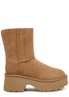 Ugg Classic Twin Seam Suede Platform Ankle Boots Tan