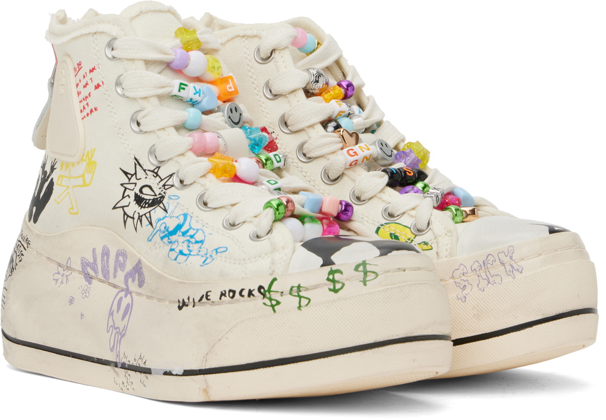 R13 Off-White Kurt High Top Sneakers