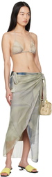 Serapis Green Draped Tarp Malong Maxi Skirt