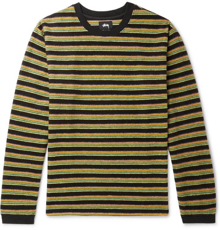 Photo: Stüssy - Hudson Striped Brushed-Cotton Sweatshirt - Multi