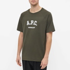 A.P.C. Men's Coddie Varsity Logo T-Shirt in Military Khaki