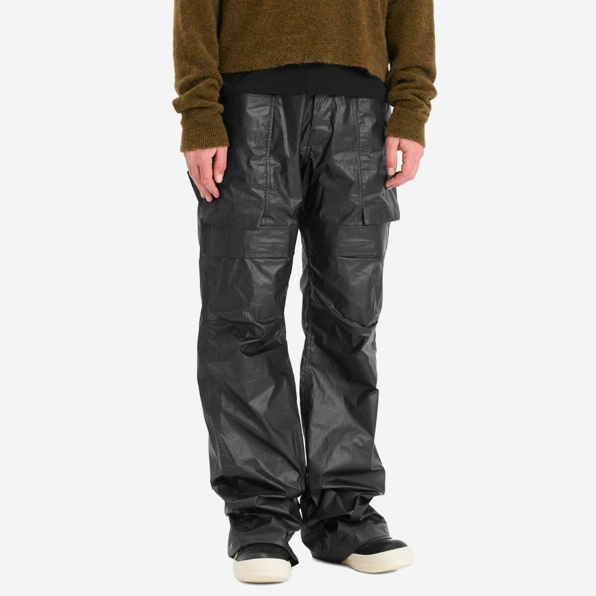 Rick Owens Men's Coated Poplin Stefan Cargo in Black