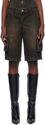 Miaou Gray Dune Denim Shorts