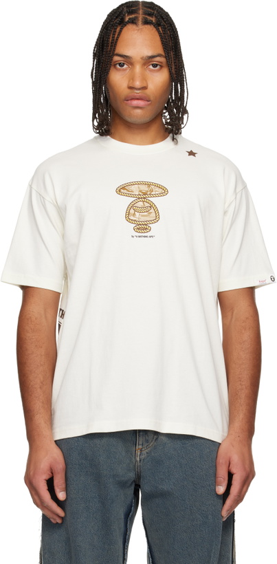 Photo: AAPE by A Bathing Ape Off-White Moonface Logo Short Sleeve T-shirt
