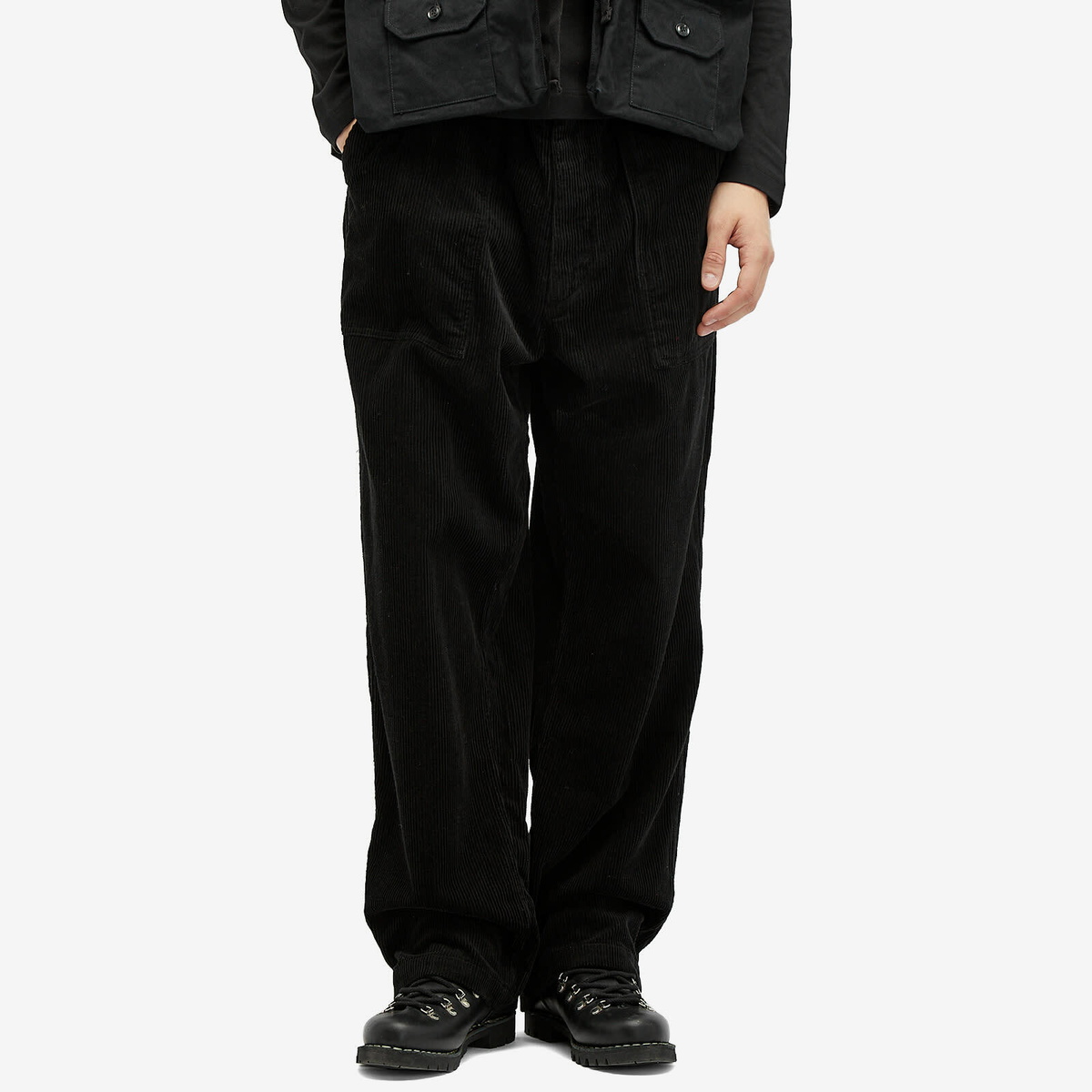 Engineered Garments Men's Fatigue Pant in Black 8W Corduroy Engineered  Garments