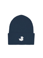MC2 Saint Barth Blue Ribbed Beanie With Ducky Patch | Coccolebimbi Special Edition