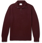 Kingsman - Wool and Cashmere-Blend Half-Zip Sweater - Burgundy