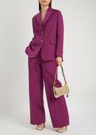 LA Double J Wide-leg Stretch-wool Trousers Burgundy