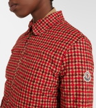Moncler Lanset houndstooth cotton down jacket
