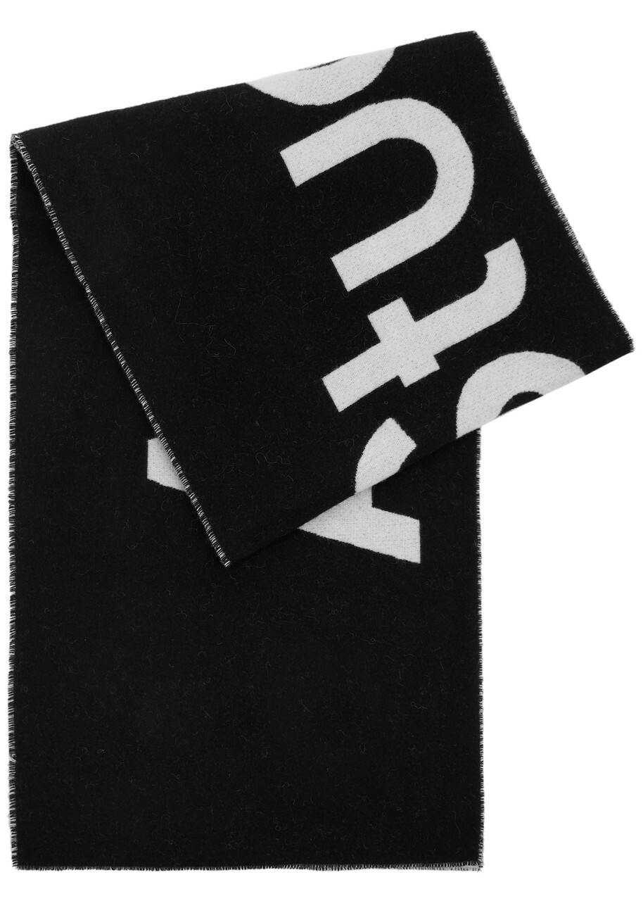 Acne Studios Toronto Logo Wool-blend Scarf - Black And White - One Size