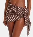 Montce Draped polka-dot beach cover-up