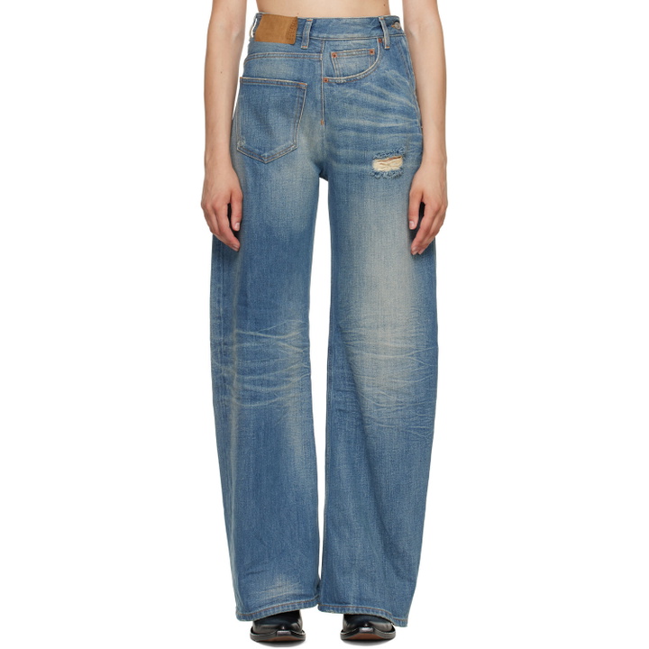 Photo: MM6 Maison Margiela Blue Sideways Denim Jeans