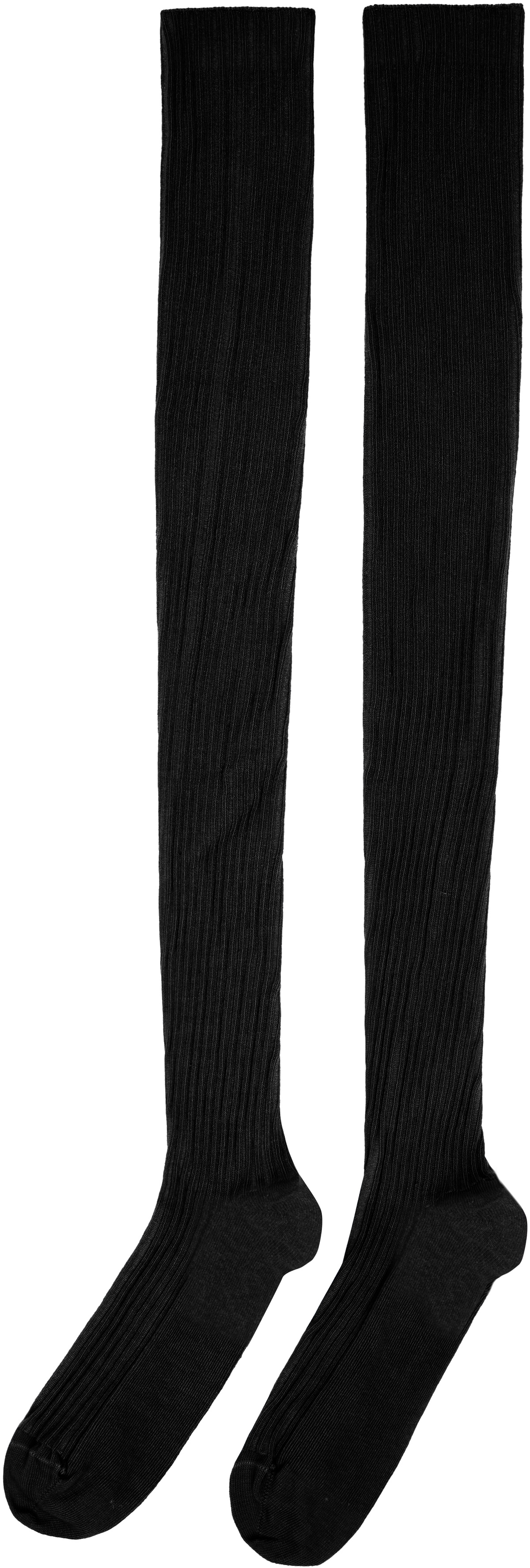 Baserange Two-Pack Black & Blue Cotton Rib Overknee Socks