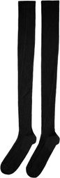 Baserange Two-Pack Black & Blue Cotton Rib Overknee Socks