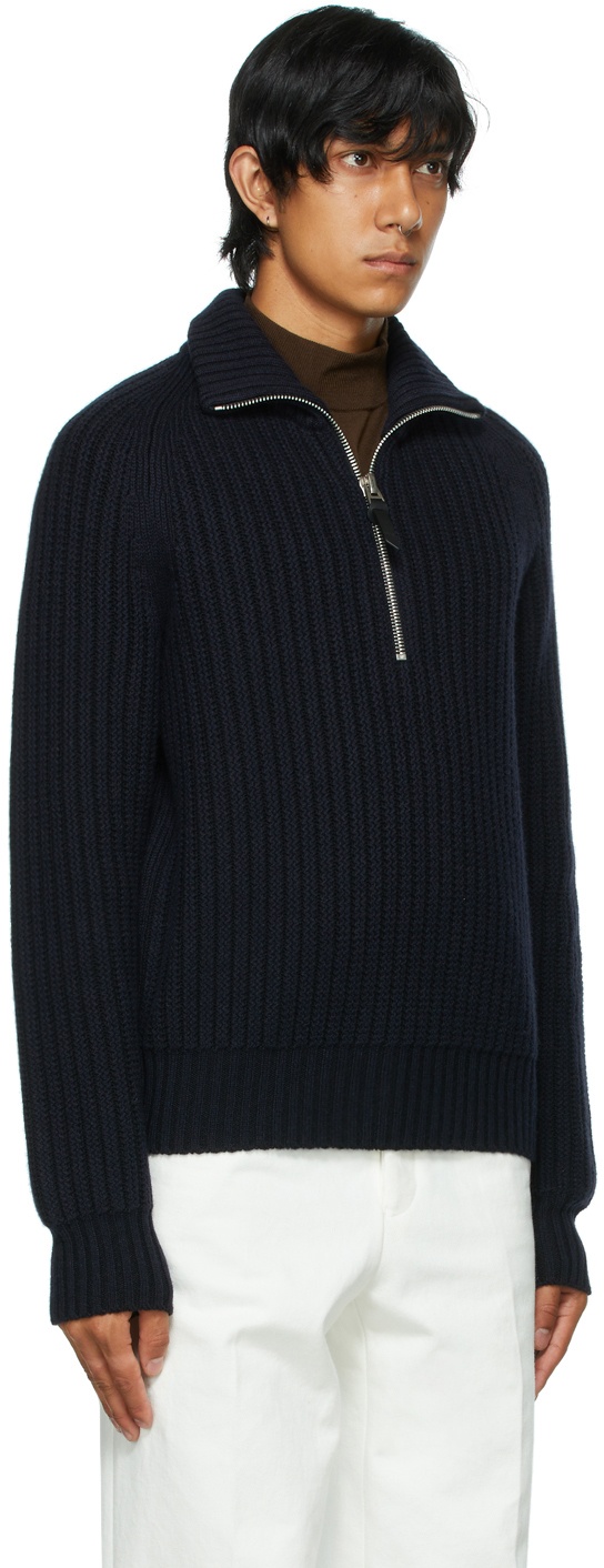 TOM FORD Navy Fisherman Knit Sweater TOM FORD
