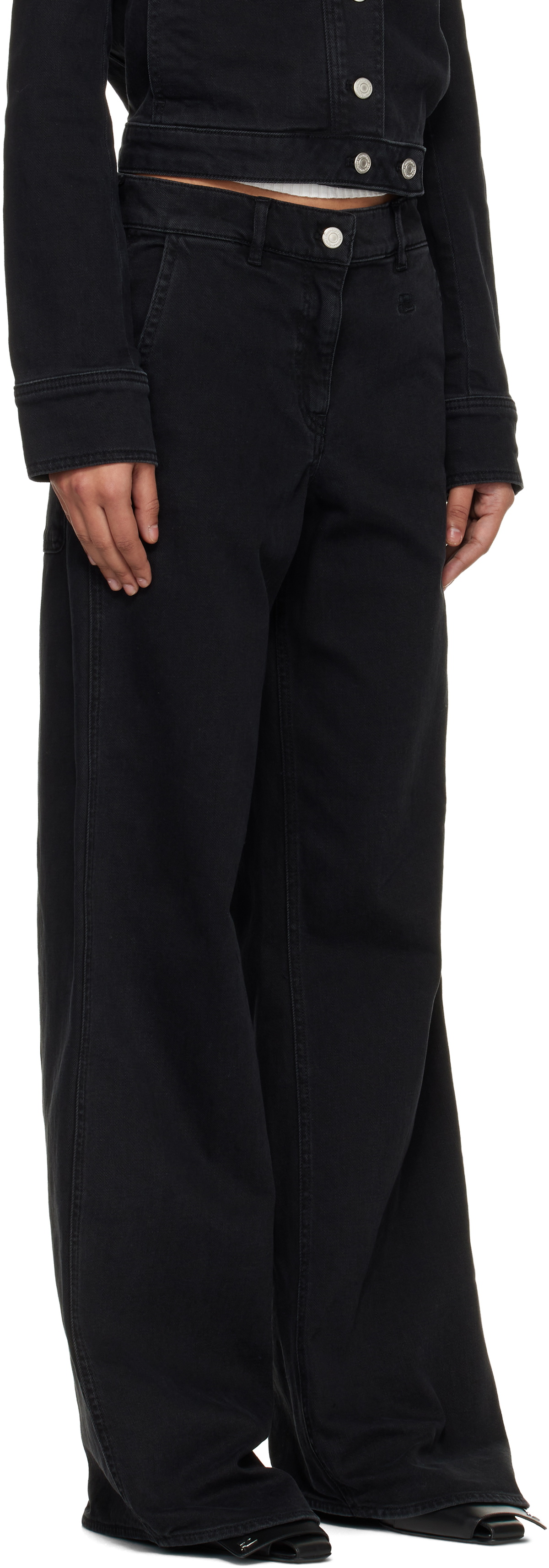 Courrèges Black Hammer Denim Baggy Jeans