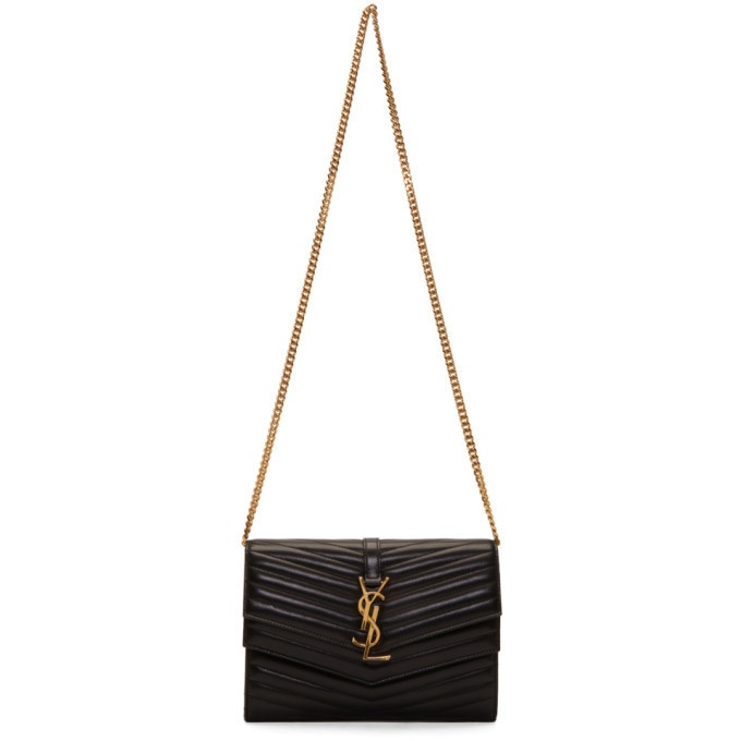 Saint Laurent Monogram Sulpice Triple Flap Shoulder Bag - Black