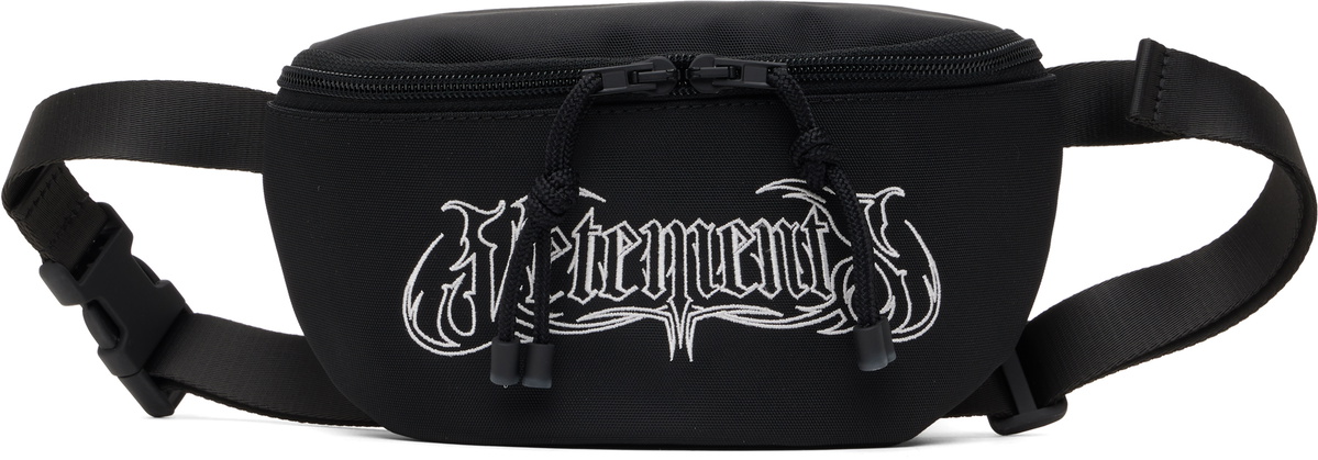 VETEMENTS Black Metal Logo Belt Bag