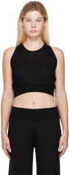 Frenckenberger Black Cropped Sports Top