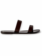 SAINT LAURENT - San Maine Leather Sandals - Brown