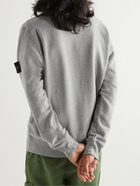 Stone Island - Logo-Appliquéd Cotton-Jersey Sweatshirt - Gray