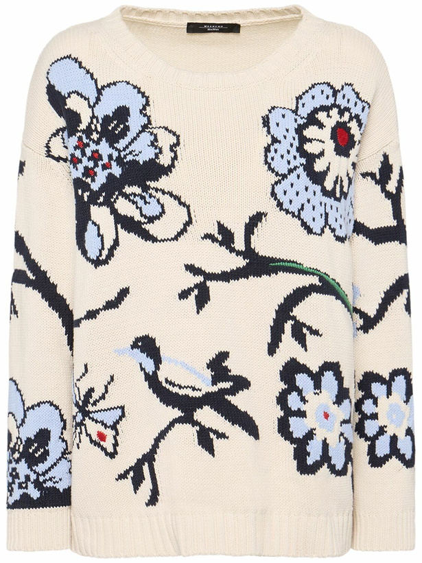 Photo: WEEKEND MAX MARA Dolmen Embroidered Cotton Blend Sweater