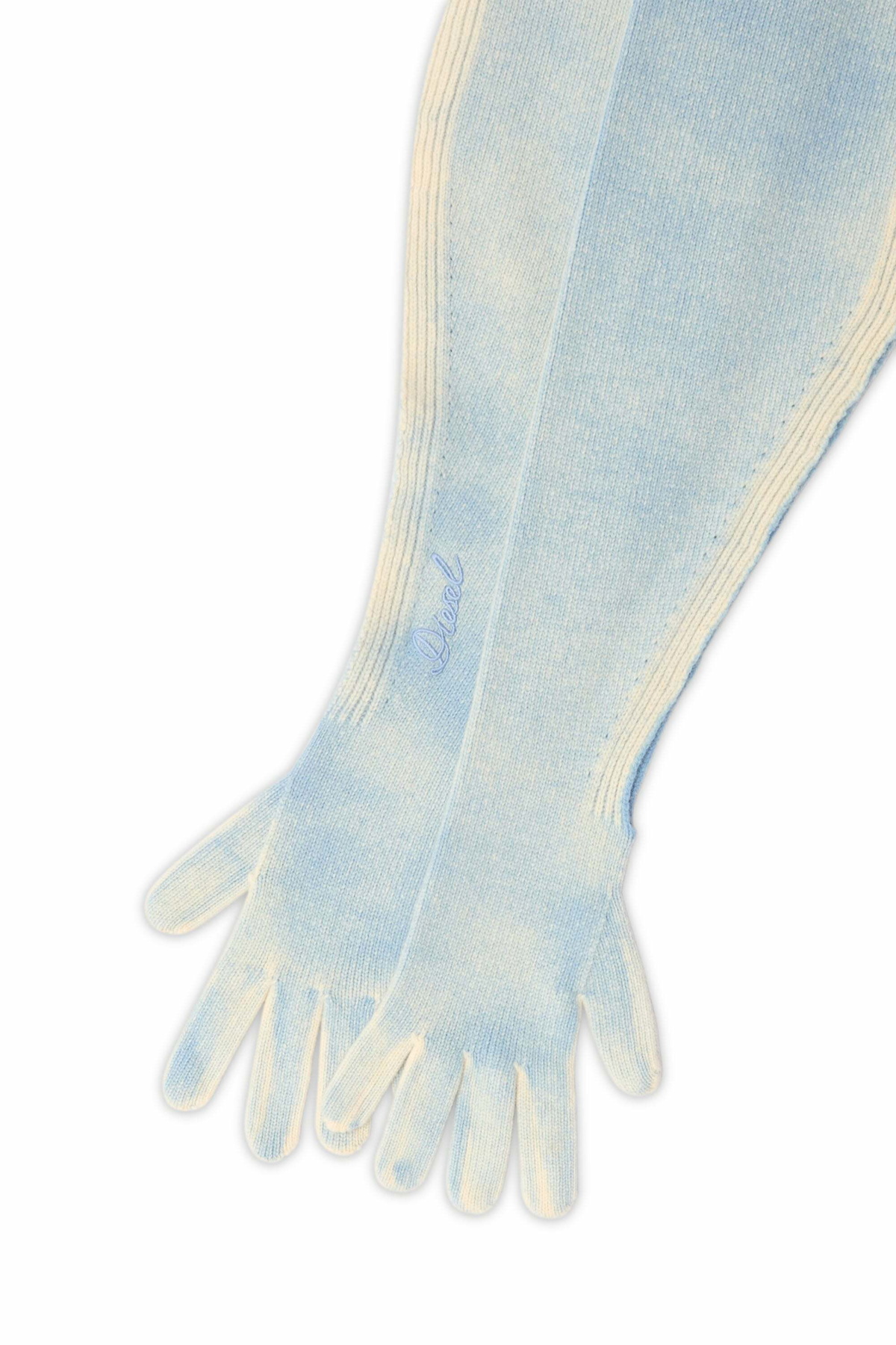 Diesel Hybrid glove-scarf in two-tone wool - Gloves - Unisex - Blue