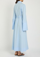 Gabriela Hearst Carmina Belted Cotton-poplin Maxi Shirt Dress Light Blue