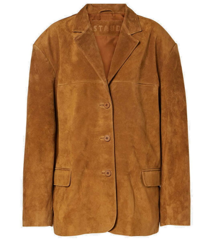 Photo: Staud Corrine single-breasted suede jacket